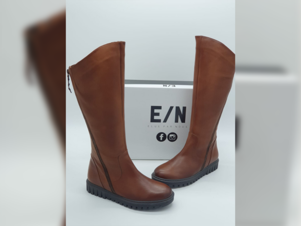 ÉLUE PAR NOUS-Femme- bottes cuir marron- existe en noir