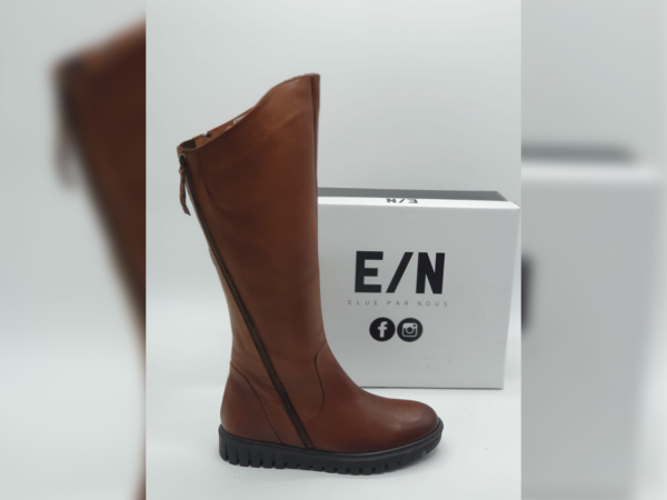 ÉLUE PAR NOUS-Femme- bottes cuir marron- existe en noir