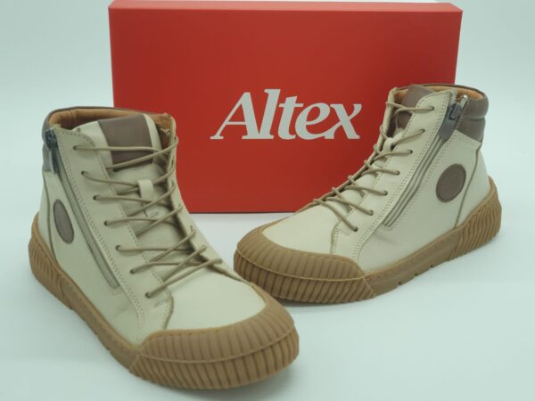 ALTEX Femme - boots crème et miel- cuir doublé cuir