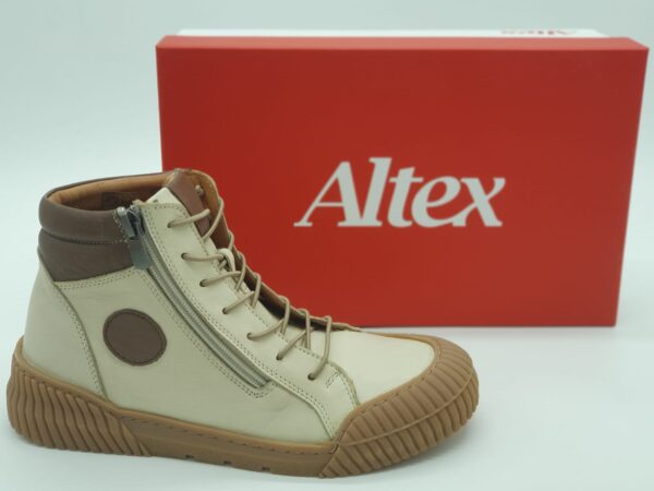 ALTEX Femme - boots crème et miel- cuir doublé cuir