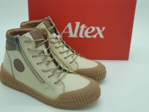 ALTEX Femme - boots crème et miel- cuir doublé cuir