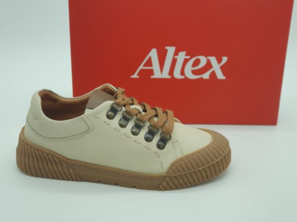 ALTEX Femme - derby crème et miel - cuir doublé cuir