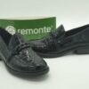 REMONTE Femme - Mocassin cuir impression croco vernis noir - semelle amovible