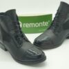 REMONTE Femme - boots lacetszip - Cuir vernis lisse noir - semelles amovibles