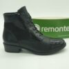 REMONTE Femme - boots lacetszip - Cuir vernis lisse noir - semelles amovibles