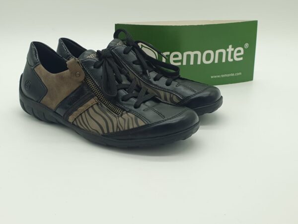 REMONTE Femme- derbys imprimé cuir+ zip