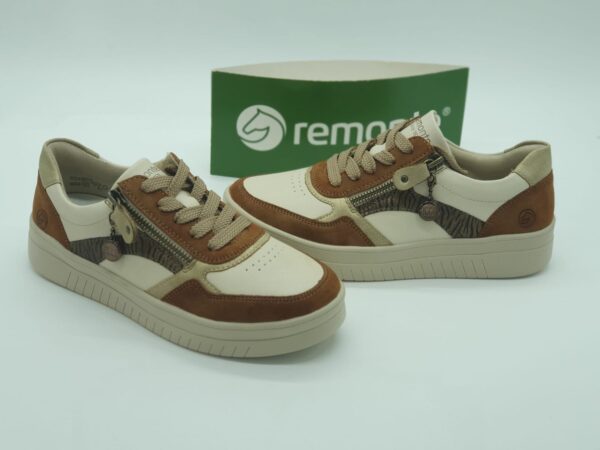 REMONTE Femme- sneaker- cuir beigebrun-3