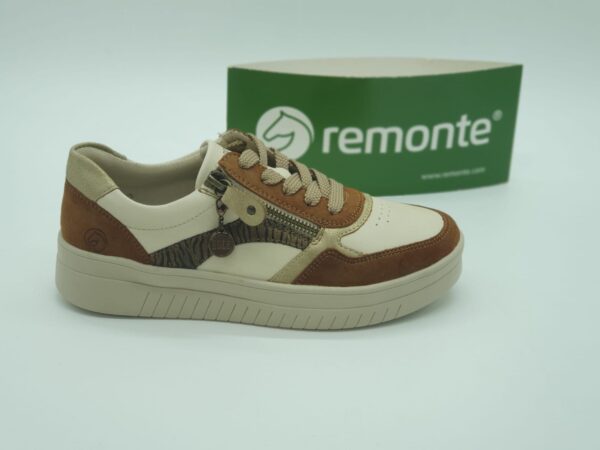 REMONTE Femme- sneaker- cuir beigebrun-3