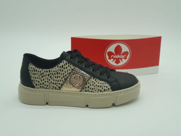 RIEKER Femme-Sneakers imprimé noiror- lacet