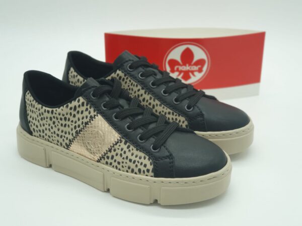 RIEKER Femme-Sneakers imprimé noiror- lacet