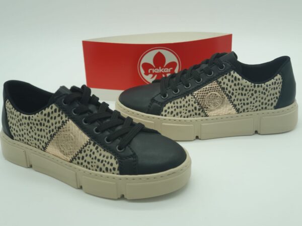 RIEKER Femme-Sneakers imprimé noiror- lacet