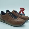 RIEKER RÉVOLUTION Homme-Sneakers cuir marron- lacets