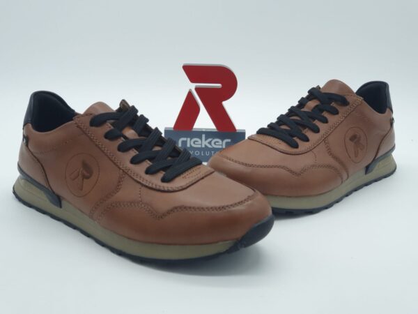 RIEKER RÉVOLUTION Homme-Sneakers cuir marron- lacets