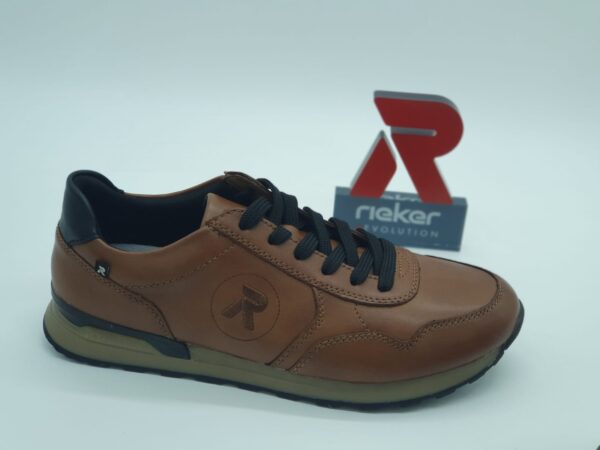 RIEKER RÉVOLUTION Homme-Sneakers cuir marron- lacets