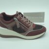 TAMARIS- sneakers compensés- cuirtextile glitter bordeaux- lacetszip