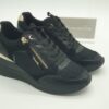 TAMARIS-sneakers femme cuirtextile glitter noir- lacetzip