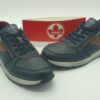 RIEKER Homme - Sneakers cuir marine / marron - lacets/zip