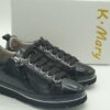 K.MARY - Derby cuir vernis noir - lacets/zip - ultra légère
