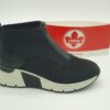 RIEKER Femme - boots zippés compensés- textile et simili - noir - semelles amovibles