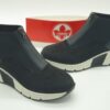 RIEKER Femme - boots zippés compensés- textile et simili - noir - semelles amovibles