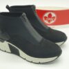 RIEKER Femme - boots zippés compensés- textile et simili - noir - semelles amovibles