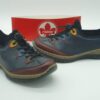 RIEKER femme - derby stretch et cuir marine/ multi - lacets élastiques