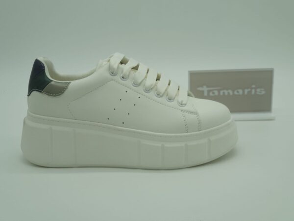 TAMARIS Femme - Sneakers bloc cuir blanc