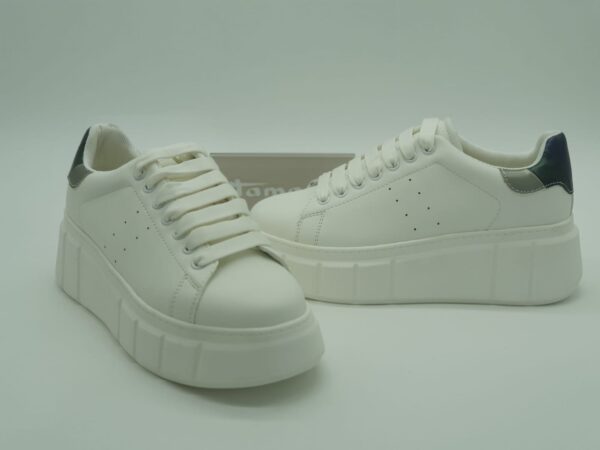 TAMARIS Femme - Sneakers bloc cuir blanc