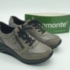 REMONTE Femme- Sneakers compensés- cuir et stretch- taupe