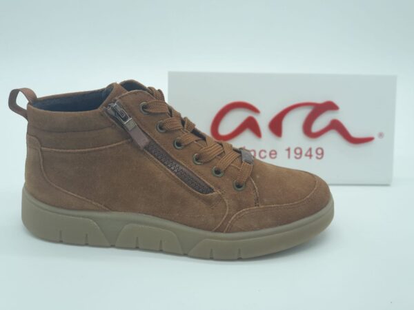 ARA Femme- Boots lacet/zip- daim camel- semelles amovibles