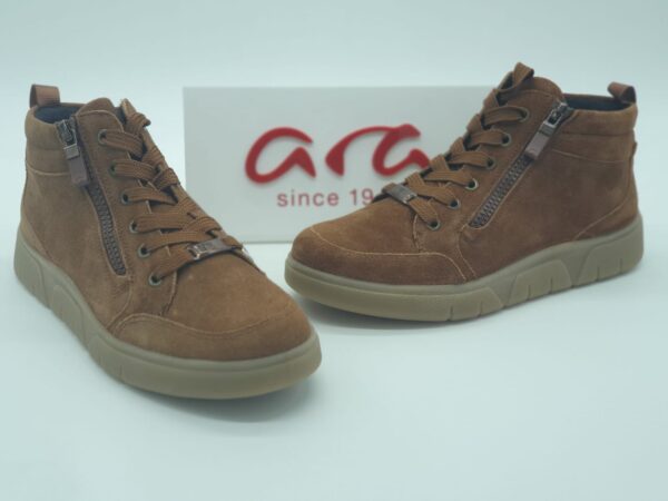 ARA Femme- Boots lacet/zip- daim camel- semelles amovibles