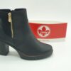 RIEKER Femme- Bottines talon cuir noir