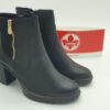 RIEKER Femme- Bottines talon cuir noir