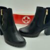 RIEKER Femme- Bottines talon cuir noir