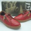 MADORY Femme- Derbys cuir rouge- doublé cuir- semelles amovibles- lacets/zip