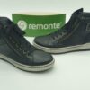 REMONTE Femme- Boots lacets/zip- Cuir lisse noir- semelles amovibles