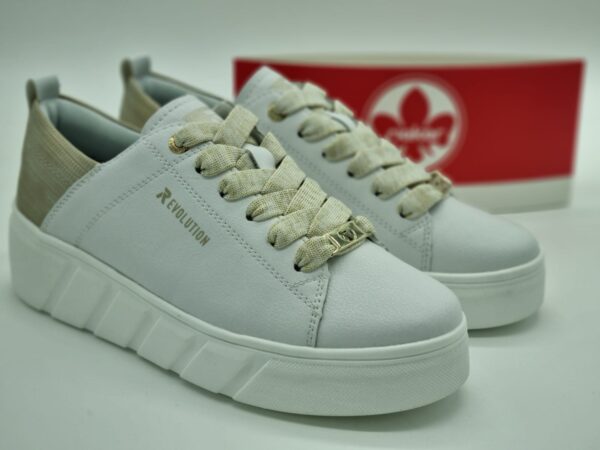 RIEKER Femme- sneakers blanc/doré