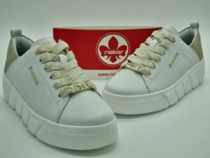 RIEKER Femme- sneakers blanc/doré