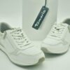 TAMARIS Femme- sneakers simili blanc- lacet/zip