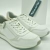 TAMARIS Femme- sneakers simili blanc- lacet/zip