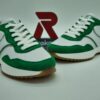 RIEKER Femme- sneakers cuir blanc/vert espace confort
