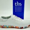 TBS-Femme Marinières cuir blanc/ Semelles amovibles espace confort