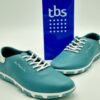 TBS-FEMME- marinières cuir bleu horizon-Semelles amovibles | Espace confort