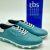 TBS-FEMME- marinières cuir bleu horizon-Semelles amovibles | Espace confort