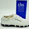 TBS-FEMME- marinières textile blanc- Semelles amovibles |Espace confort