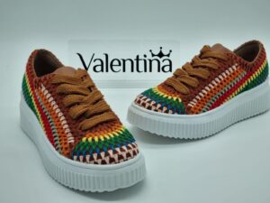 VALENTINA Sneakers femme textile tricot multicolore Espace confort
