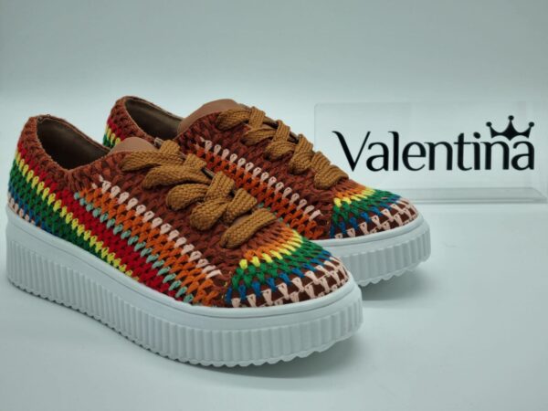 VALENTINA Sneakers femme textile tricot multicolore Espace confort