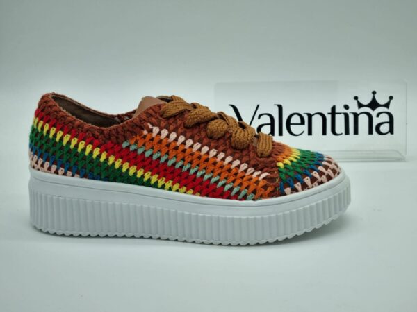 VALENTINA Sneakers femme textile tricot multicolore Espace confort