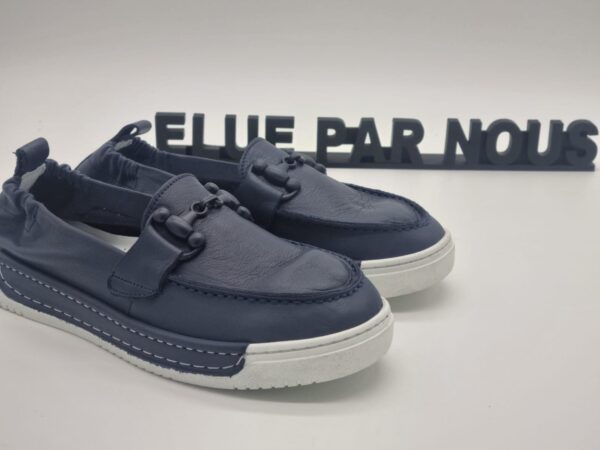 ÉLUE par NOUS- Mocassins femmes cuir marine Espace confort