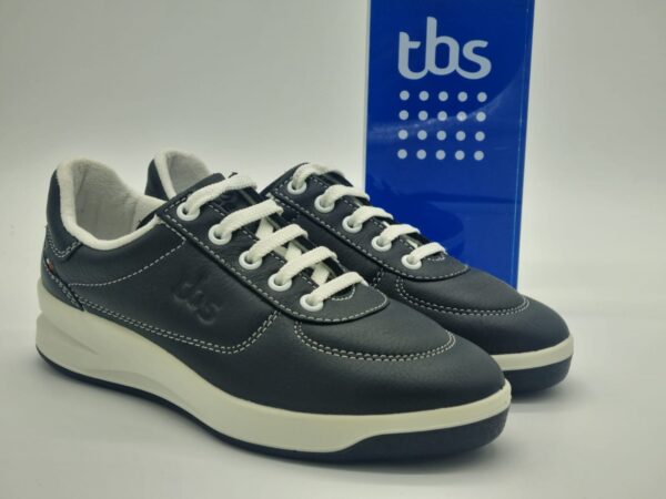 TBS- Sneakers femme cuir marine Espace Confort